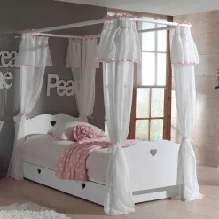 Mädchen Kinderbett Grandory mit Himmel