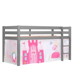 Mädchenhochbett mit Vorhang Prinzessin und Schloss - Casa