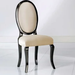 Medaillonstuhl in Beige und Schwarz - Rasita