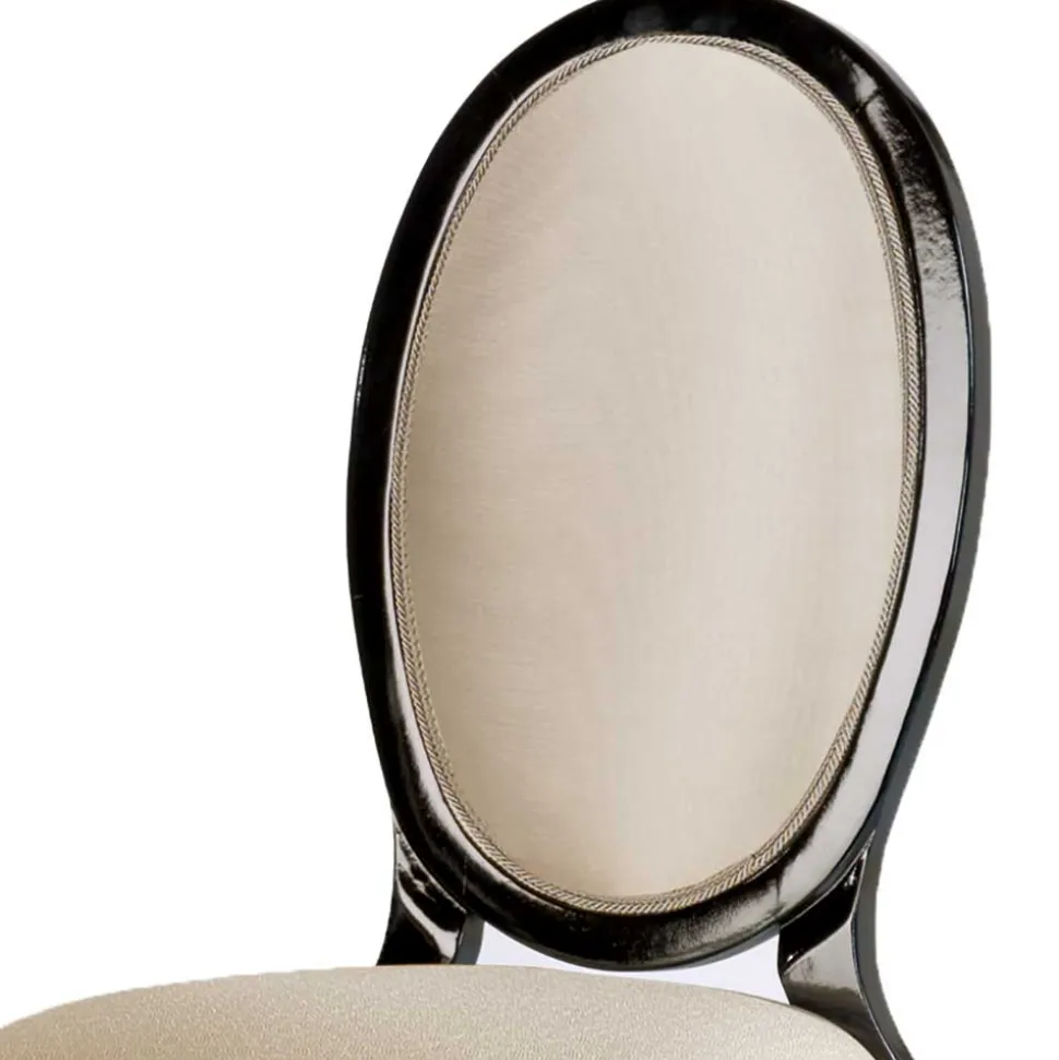 Medaillonstuhl in Beige und Schwarz - Rasita