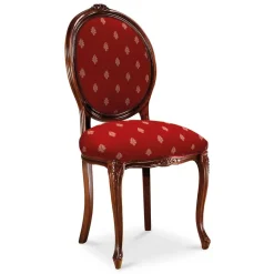 Medaillonstuhl in Rot mit Ornament-Muster - Lactatas