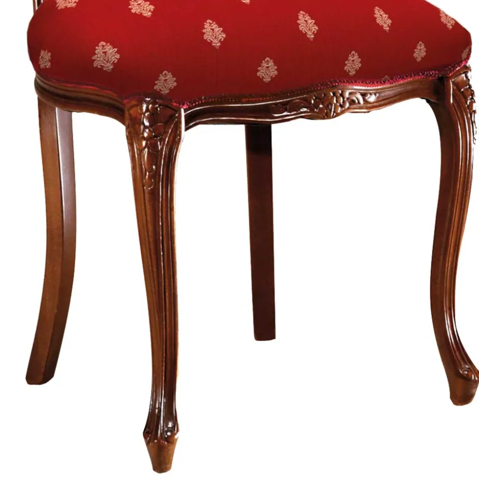 Medaillonstuhl in Rot mit Ornament-Muster - Lactatas