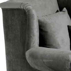 Mega Wohnzimmersessel in Grau Samtvelours - Jusic