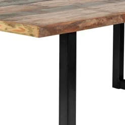 Mehrfarbiger Esstisch Altholz Shabby Chic Enjadara mit Stahl Schwarz