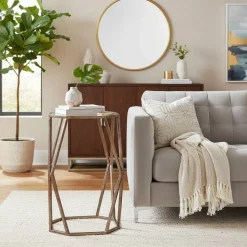 Metall Beistelltisch Bullet mit Glasplatte