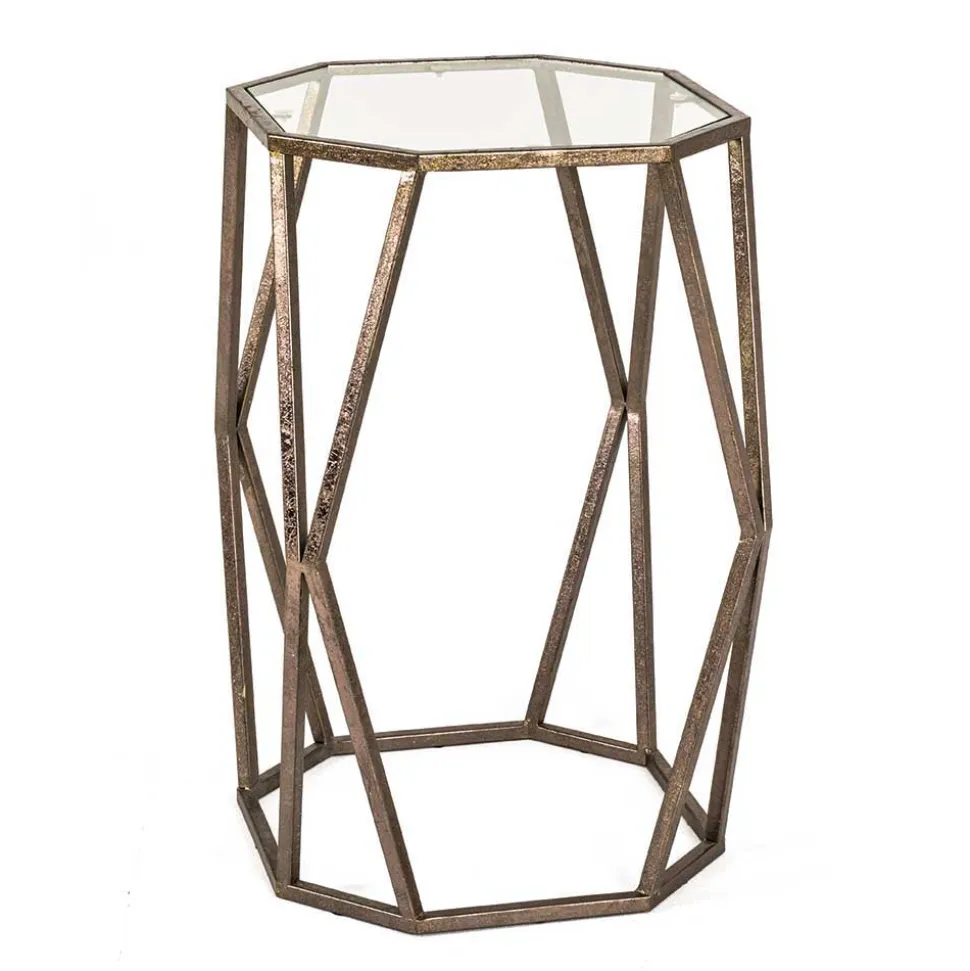 Metall Beistelltisch Bullet mit Glasplatte