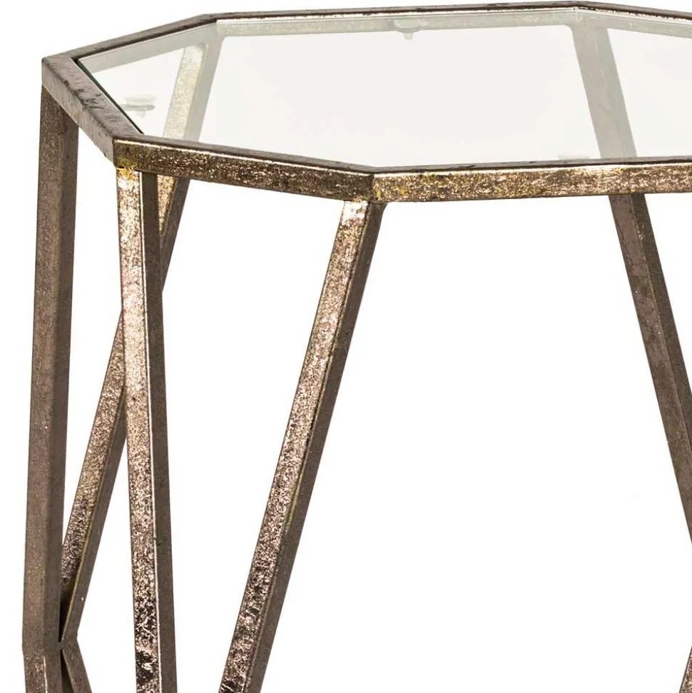 Metall Beistelltisch Bullet mit Glasplatte