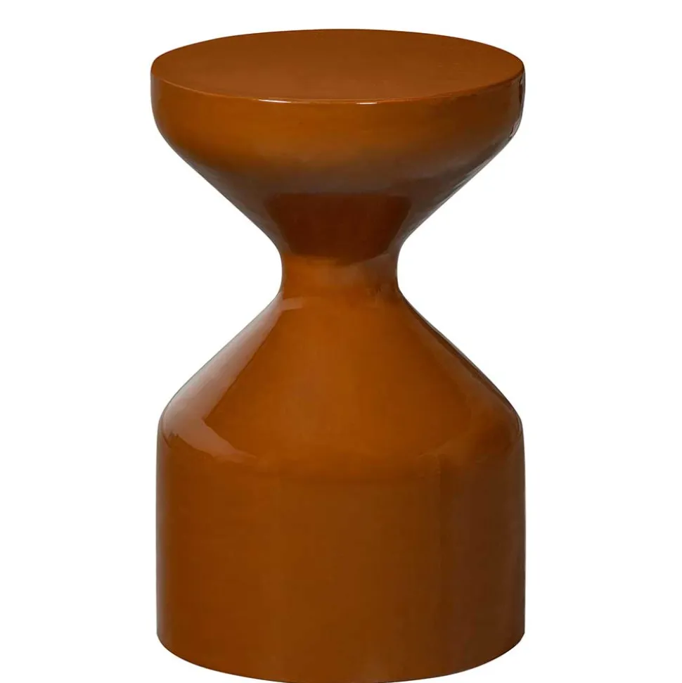 Metall Beistelltisch in Ocker glänzend - Svilia