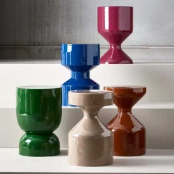 Metall Beistelltisch in Ocker glänzend - Svilia