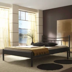 Metall Bett Halfa in Schwarz