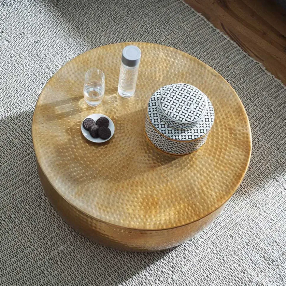 Metall Design Sofatisch in Gold - Lucios