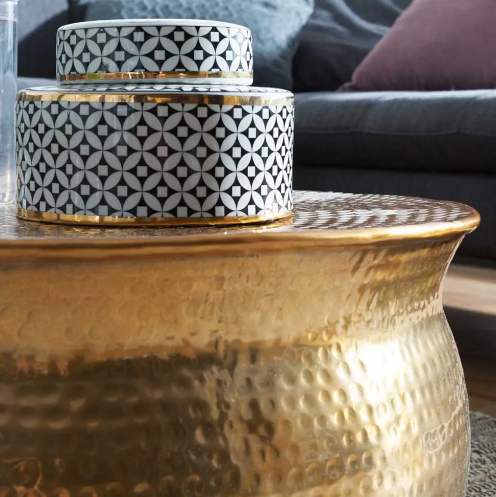 Metall Design Sofatisch in Gold - Lucios