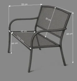 Metall Gartenbank in Dunkelgrau - Labelsio