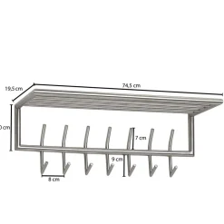 Metall Hängegarderobe in Silber - Markos