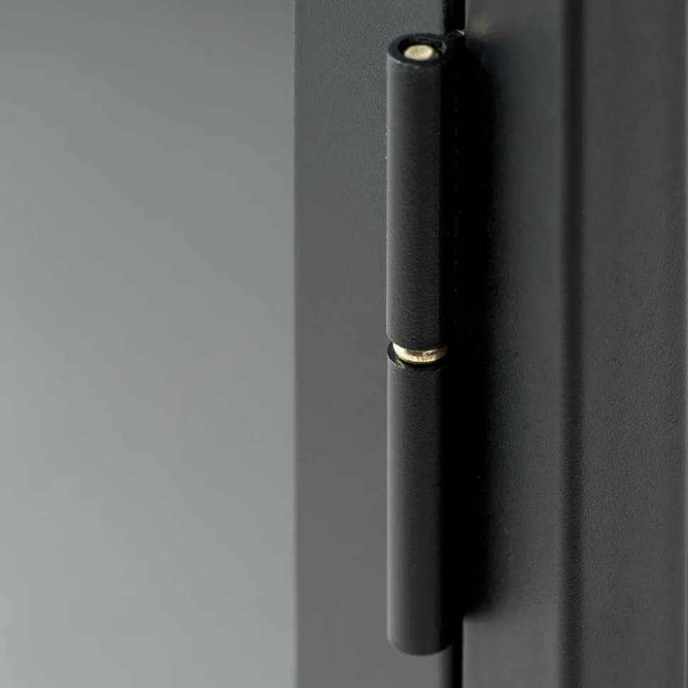 Metall Lowboard Vitrine in Schwarz - Feliz