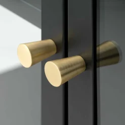 Metall Lowboard Vitrine in Schwarz - Feliz