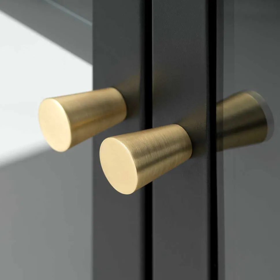 Metall Lowboard Vitrine in Schwarz - Feliz