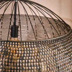 Metall Pendelleuchte mit halbrundem Schirm - Lash