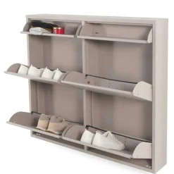 Metall Schuhschrank in Taupe - Ruven