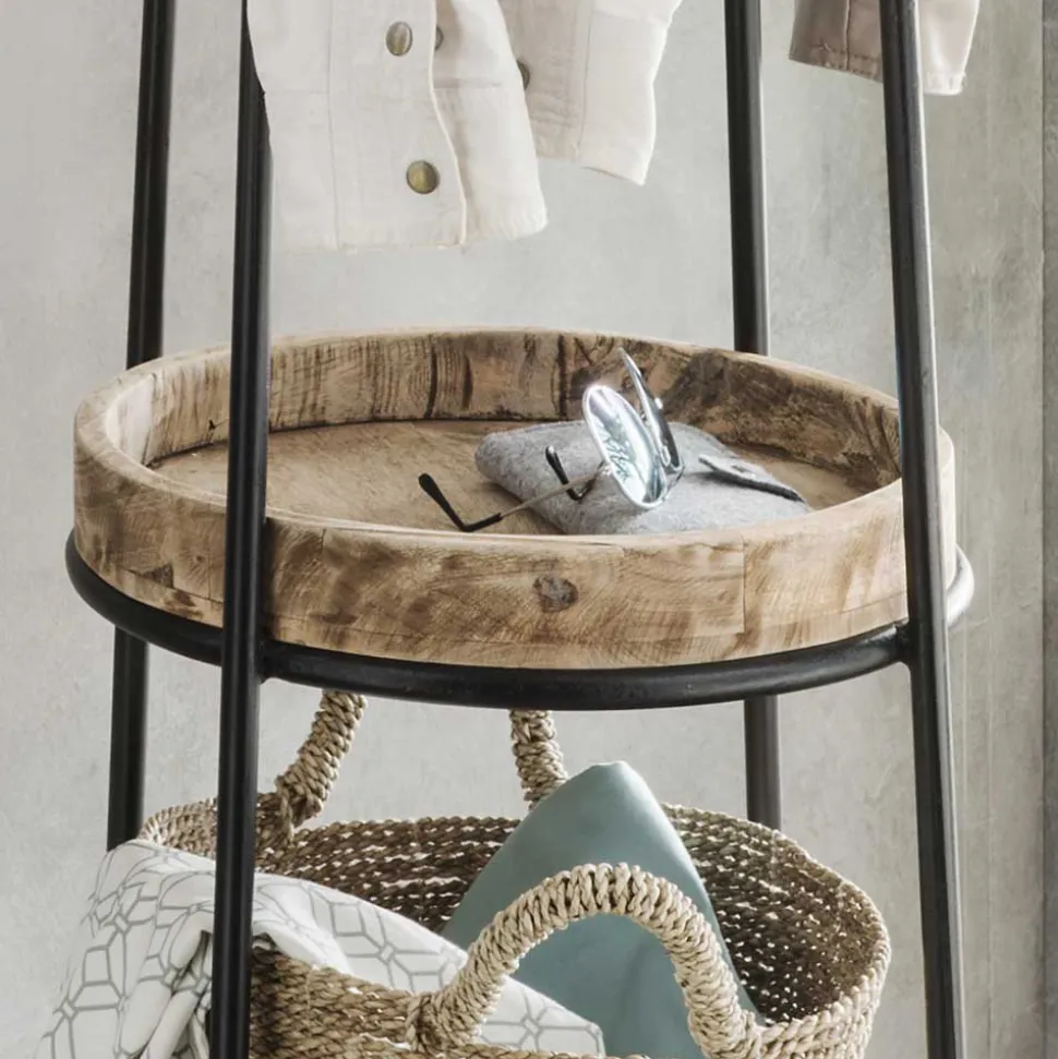 Metall Standgarderobe mit zwei Holzablagen - Pears
