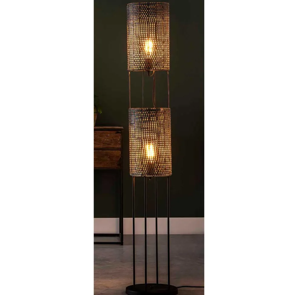 Metall Stehleuchte in Schwarzbraun - Matyas