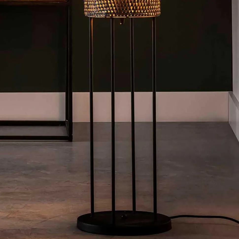 Metall Stehleuchte in Schwarzbraun - Matyas