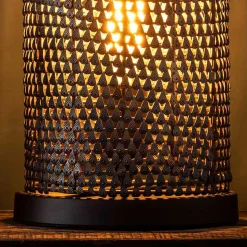 Metall Tischleuchte in Schwarzbraun - Bageria