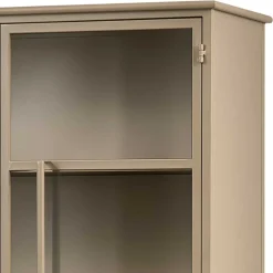 Metall Vitrinenschrank in Khaki - Gabadoza