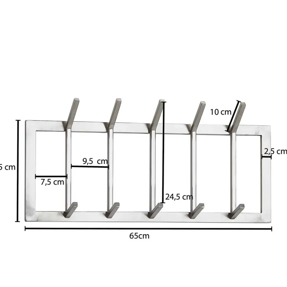 Metall Wandgarderobe in Silber - Rading