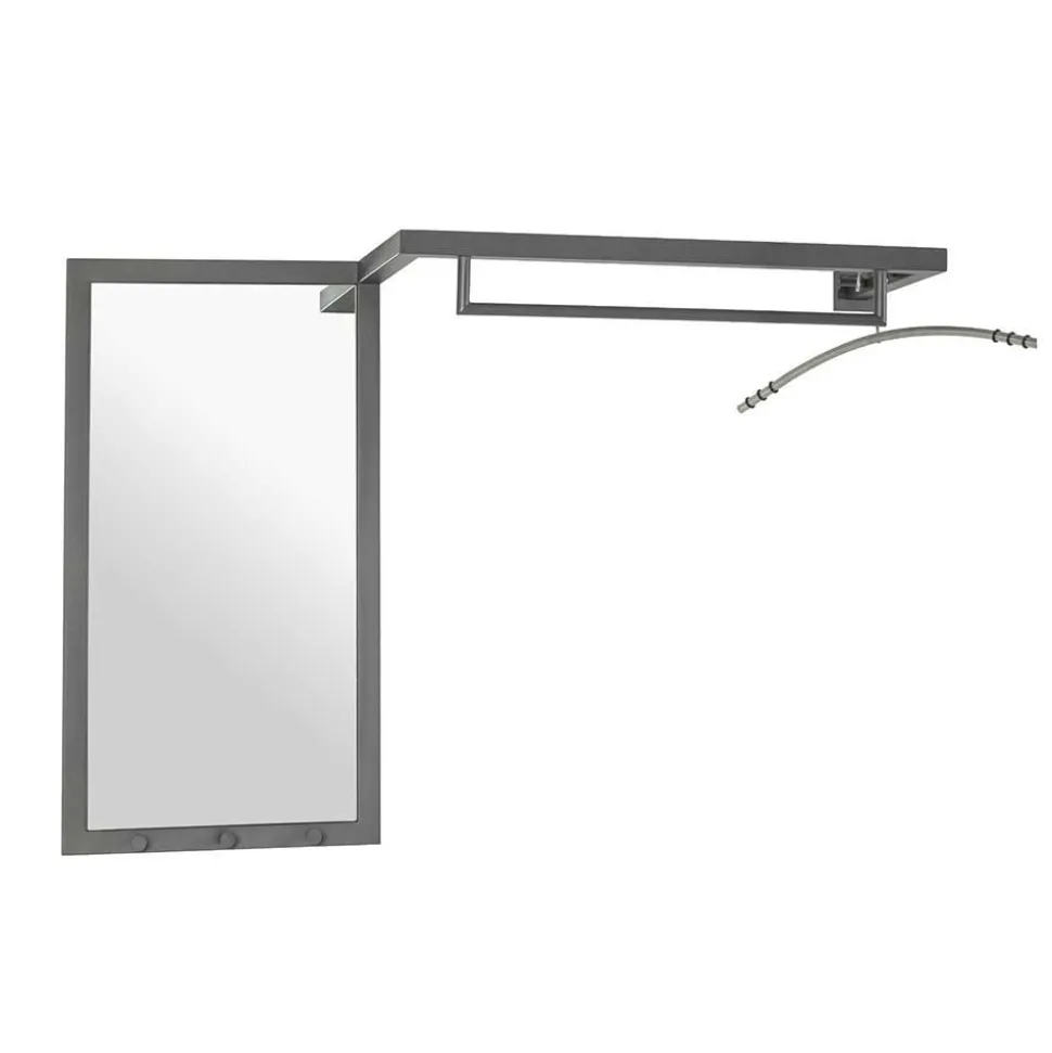 Metall Wandgarderobe mit Spiegel - Saguni
