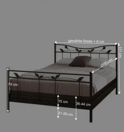 Metallbett Briotova in Braun