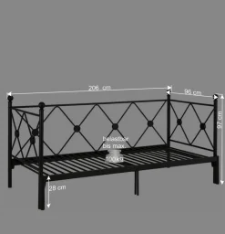 Metallbett zum Ausziehen im Vintage Look - Vrony