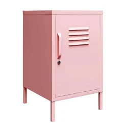 Metall-Kommode mit Tür in Rosa - Asbell