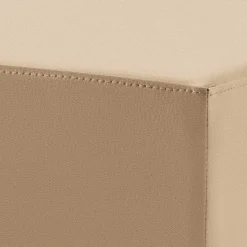 Microfaser Hocker in Beige & Silber - Sognory