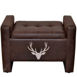 Microfaser Polsterbank mit Hirsch Kopf - Miley