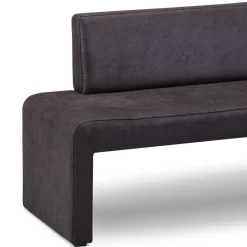 Microfaser Polstereckbank in Anthrazit - Daricca