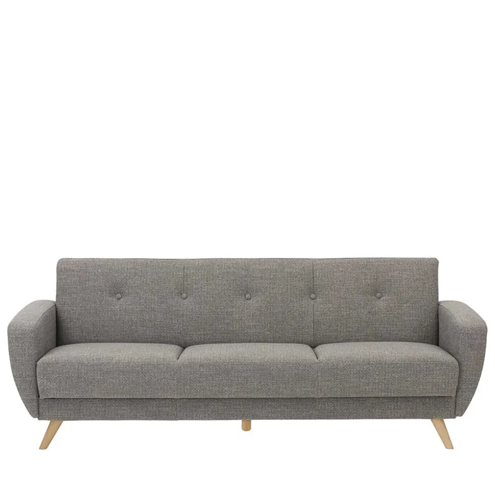 Microfaser Schlafcouch in Grau und Buche - Durencas