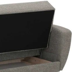 Microfaser Schlafcouch in Grau und Buche - Durencas