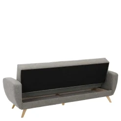 Microfaser Schlafcouch in Grau und Buche - Durencas