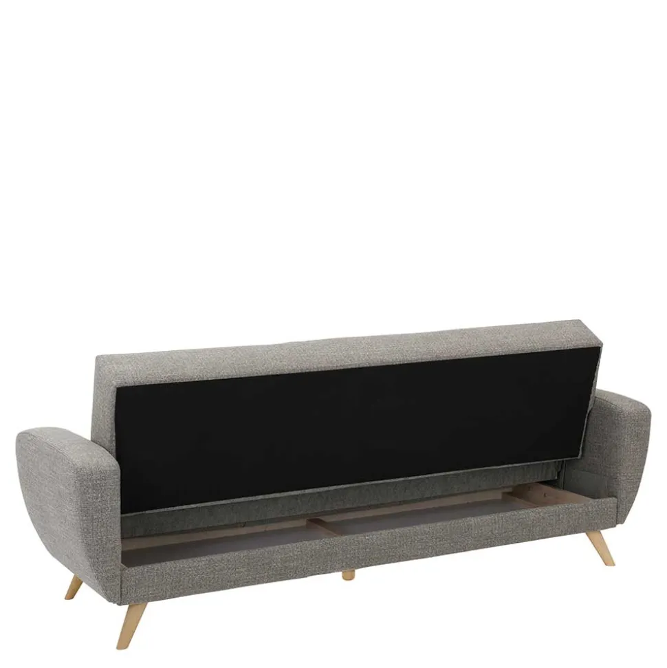 Microfaser Schlafcouch in Grau und Buche - Durencas