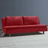 Microvelours Bettcouch in Dunkelrot - Java
