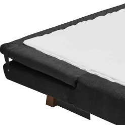 Microvelours Klappsofa in Schwarz - Ocna