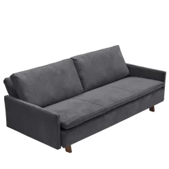 Microvelours Schlafsofa in Blaugrau - Glory