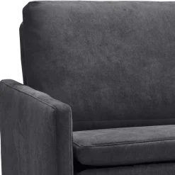 Microvelours Schlafsofa in Blaugrau - Glory