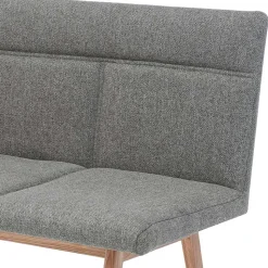 Mid Century Esstisch Bank in Grau Webstoff - Tucina