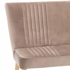 Mid Century Polsterbank mit Lehne Convilla in Taupe Velours
