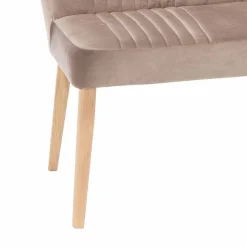 Mid Century Polsterbank mit Lehne Convilla in Taupe Velours