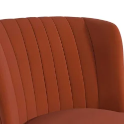 Mid Century Polstersessel in Ziegelrot und Natur - Elhan