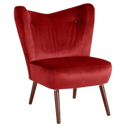 Mid Century Sessel in Ziegelrot Samtvelours - Klimaca