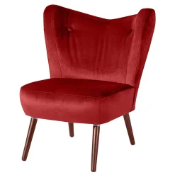 Mid Century Sessel in Ziegelrot Samtvelours - Klimaca